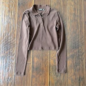 Aritzia Polo L/S Top, Caramel